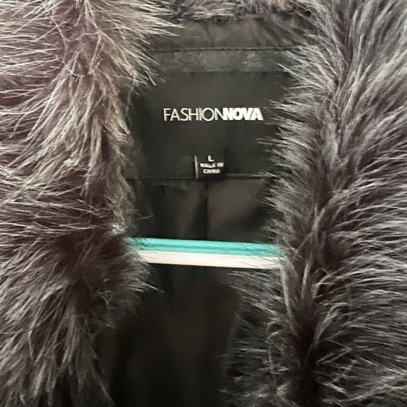 Black Jacket with Faux Fur Trim - Picture 13 of 13